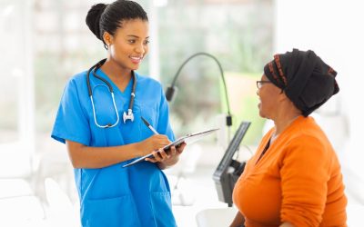Beautiful,African,Medical,Nurse,And,Senior,Patient